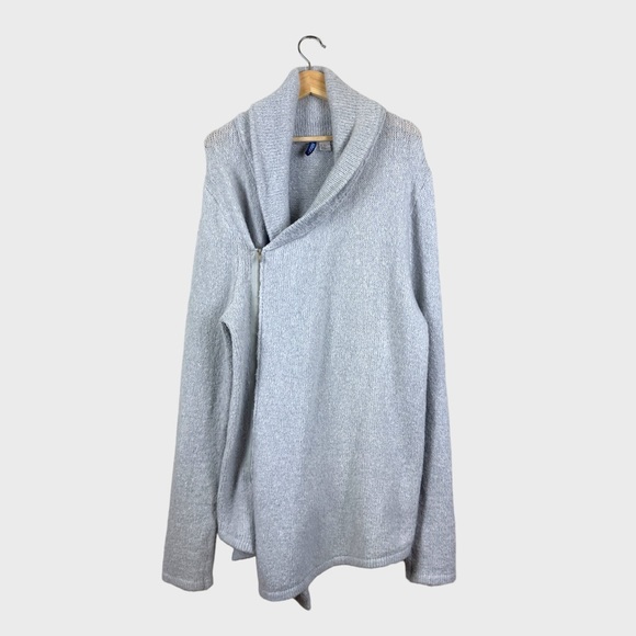 Divided Light Gray Cotton-Blend Shawl Collar Cardigan by H&M - Picture 1 of 15